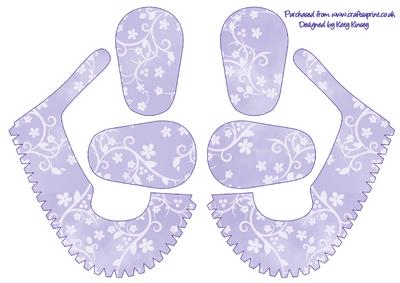 3D Baby Shoes Keepsake Lilac Floral