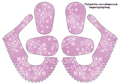 3D Baby Shoes Keepsake Blush Pink Floral