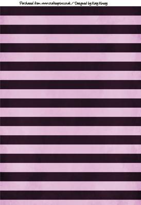 Bold Horizontal Stripes Backing Paper in Black and Pink