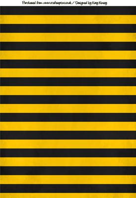Bold Horizontal Stripes Backing Paper in Black and Yellow