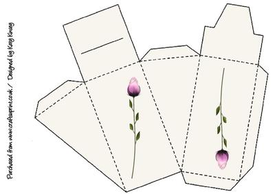 Cake Slice Gift Box Favour Simple Rose in Pink