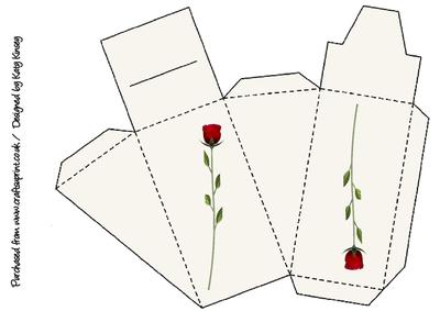 Cake Slice Gift Box Favour Simple Rose in Red