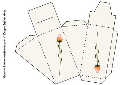Cake Slice Gift Box Favour Simple Rose in Peach