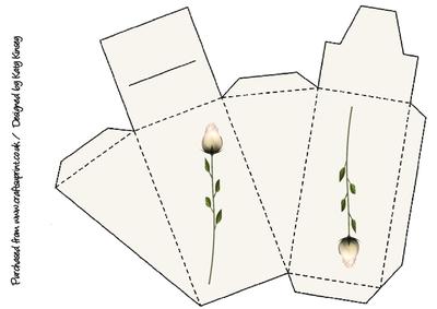 Cake Slice Gift Box Favour Simple Rose in Cream