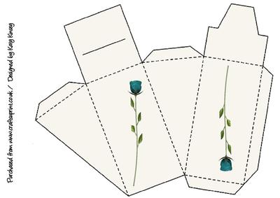 Cake Slice Gift Box Favour Simple Rose in Blue