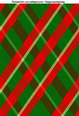 Woven Plaid A4 Backing Paper in Red and Green