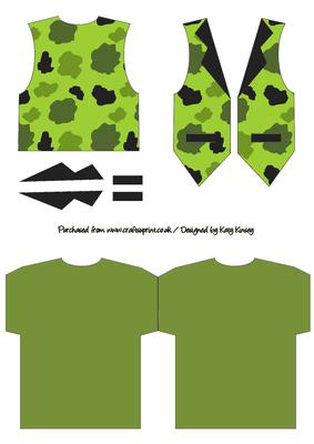 Camouflage Waistcoat Shaped Card