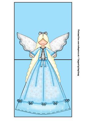 Snowflake Sparkle Angel Over the Edge Card