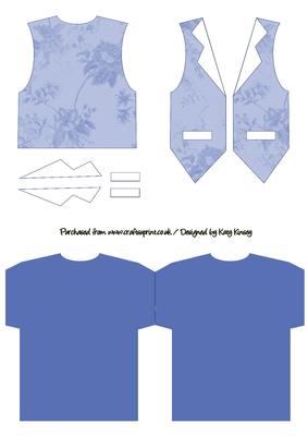 Everything is Rosey in Blue Shaped Waistcoat Card