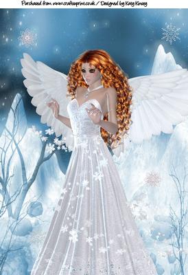Snowflake Angel A4 Card Topper in Auburn