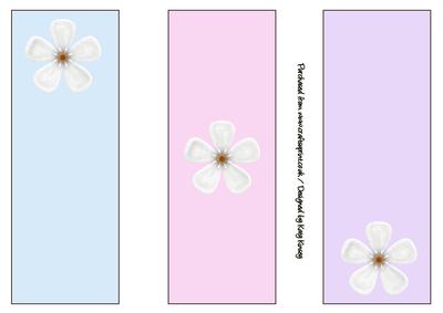 Sweet and Simple Flower Set of Three Bookmarks