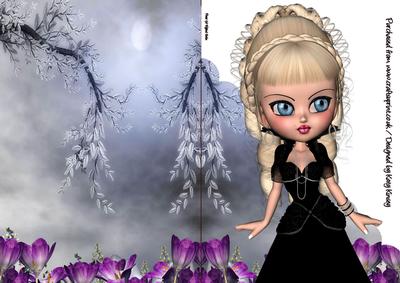 Princess Perla A5 Shaped Front Print and Fold Card