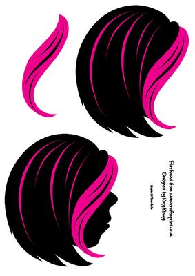 Teenage Girl Silhouette Decoupage Sheet Pink Streak