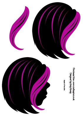 Teenage Girl Silhouette Decoupage Sheet Purple Streak