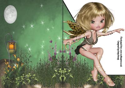 Eden Fairy A5 Shaped Front Print and Fold Card