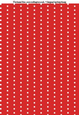 Wobbly Dot Stripes A4 Background Paper in Red