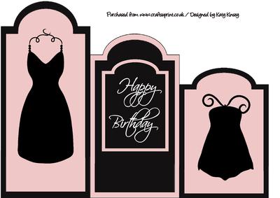 Dress Silhouettes Tag Shaped Cascade Card