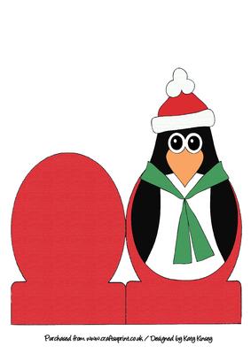 Christmas Penguin in Scarf Stand Up Card