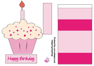 Birthday Cupcake Easel Card in Pink