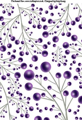 Berries in Purple A4 Backing Paper