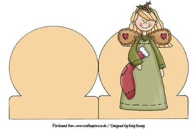 Christmas Angel with Stocking Stand Up Card