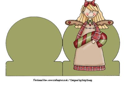 Christmas Angel with Candy Cane Stand Up Card