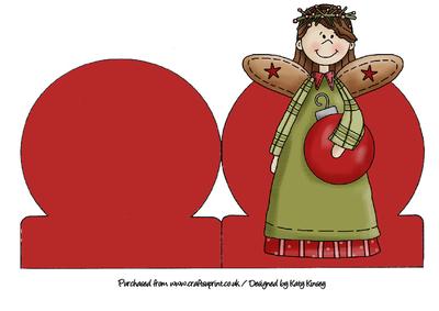 Christmas Angel with Bauble Stand Up Card