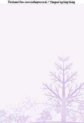Winter Tree with Snowflakes A4 Backing Paper in Lilac