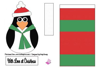 Christmas Penguin in Scarf Easel Card