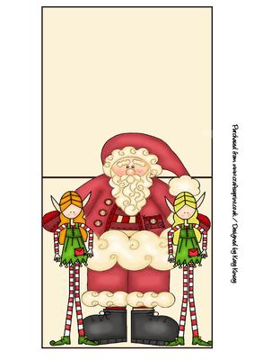 Santa with His Elves Over the Top Card