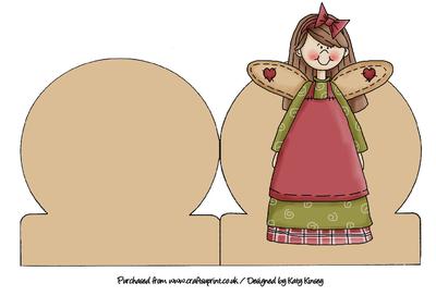 Christmas Angel with Bow Stand Up Card
