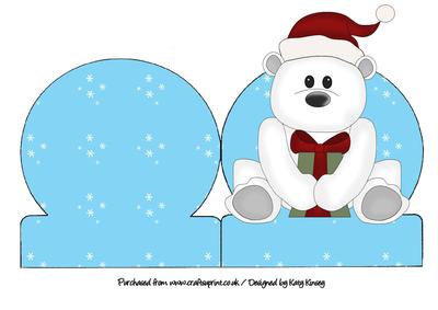 Santa Polar Bear Stand Up Card