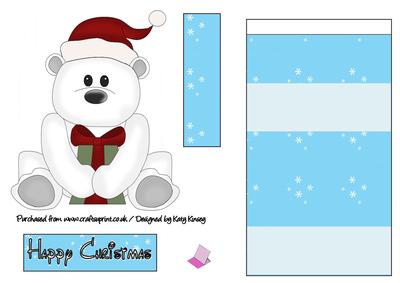 Santa Polar Bear Easel Card