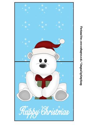 Santa Polar Bear Over the Edge Card