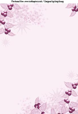 Winter Berries A4 Backing Paper in Pink