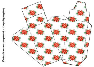 Poinsettias and Holly Cake Slice Gift Box