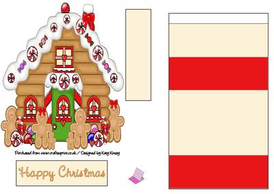 Christmas Gingerbread House Easel Card