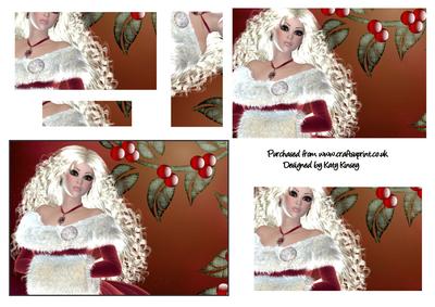 Christmas Lady in Red Pyramage Sheet