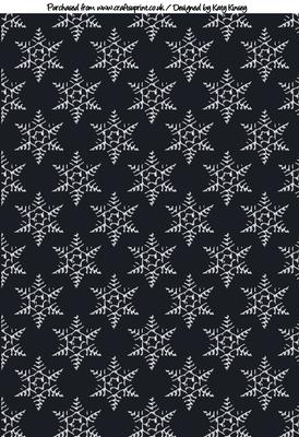 Snowflakes A4 Backing Paper in White on Black