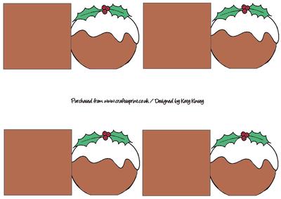 Christmas Puddings Shaped Front Tags or Mini Cards