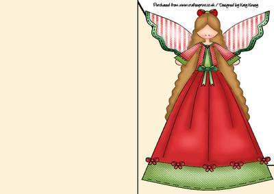 Christmas Time Angel A5 Shaped Front Print and Fold Card