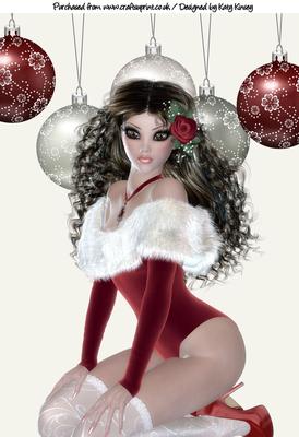 Sexy Santa Lady A4 Topper in Brunette