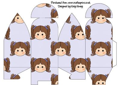 Little Girl Truffle Style Gift Box Brown Hair