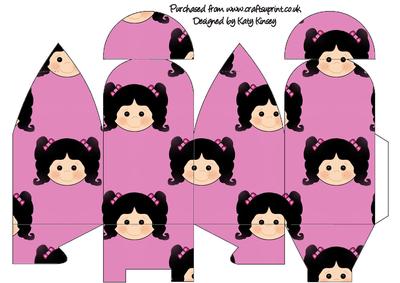 Little Girl Truffle Style Gift Box Black Hair