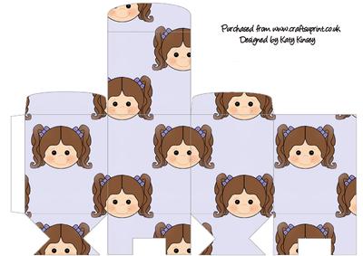 Little Girl Tall Slim Gift Box Brown Hair