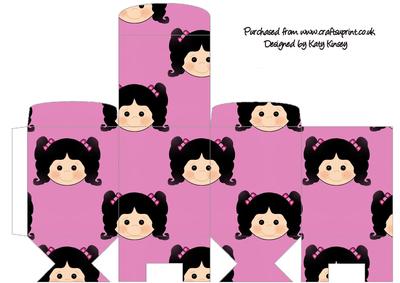 Little Girl Tall Slim Gift Box Black Hair