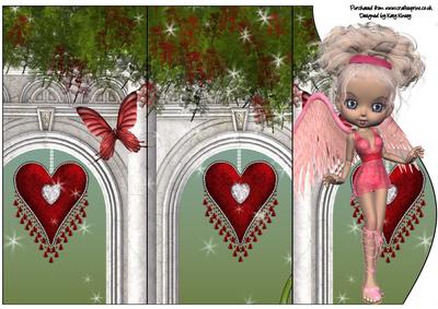 Angel of Love Triple Fold Card