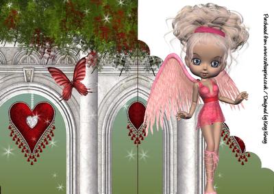 Angel of Love A5 Shaped Front Print and Fold Card