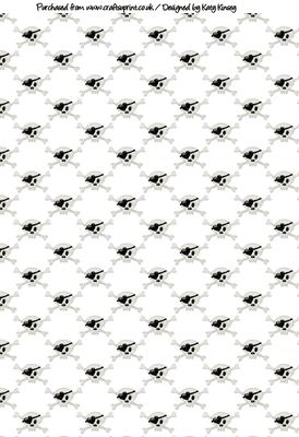 Love Heart Skulls Backing Paper in Black