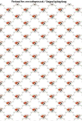 Love Heart Skulls Backing Paper in Red